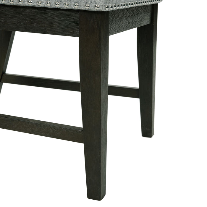 Donovan 7PC Standard Height Dining Set-Table, Four Side Chairs & Two Arm Chairs in Gray