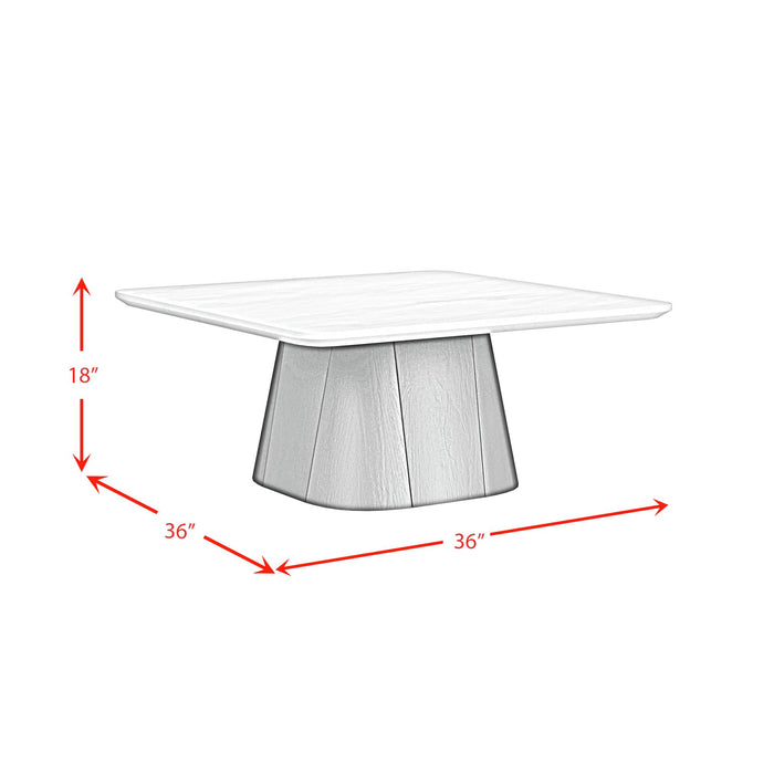 Edison 2PC Occasional Table Set in White and Black-Coffee Table & End Table