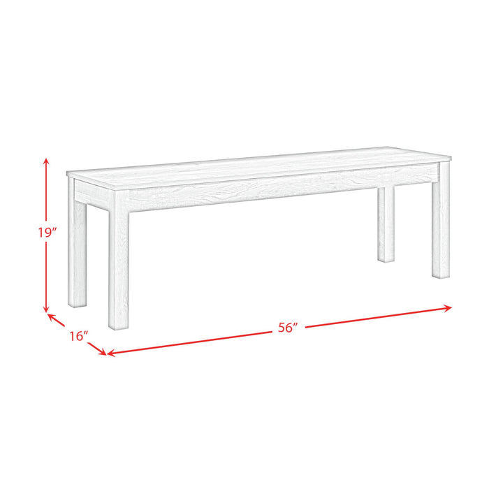 Eleanor Standard Height Dining Set in White-Rectangular Table and Four Chairs