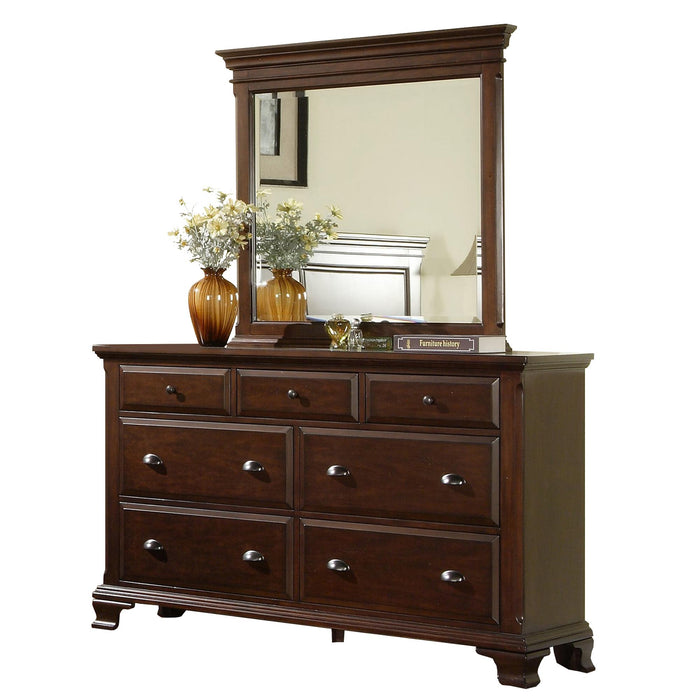 Canton Cherry Dresser & Mirror Set