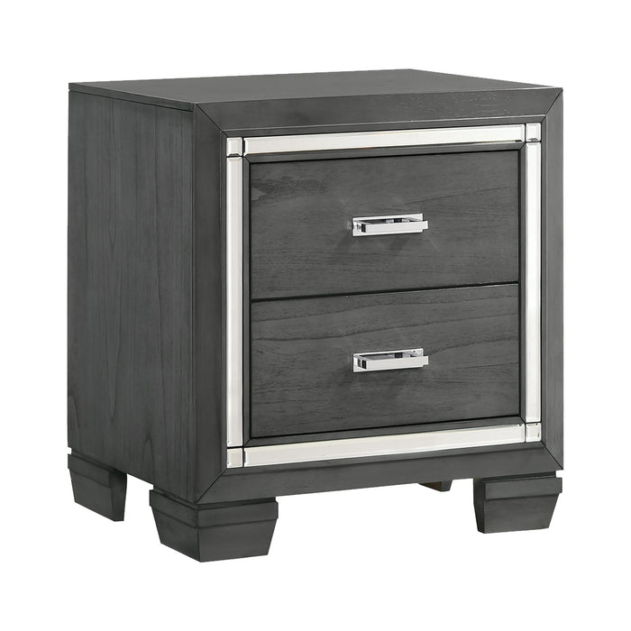 Titanium 2-Drawer Nightstand