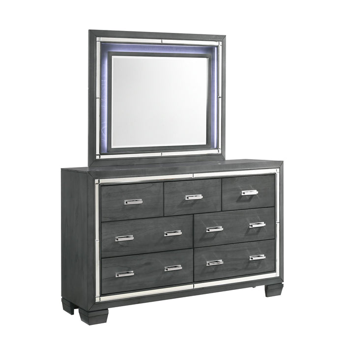 Titanium 7-Drawer Dresser w/ Mirror Set