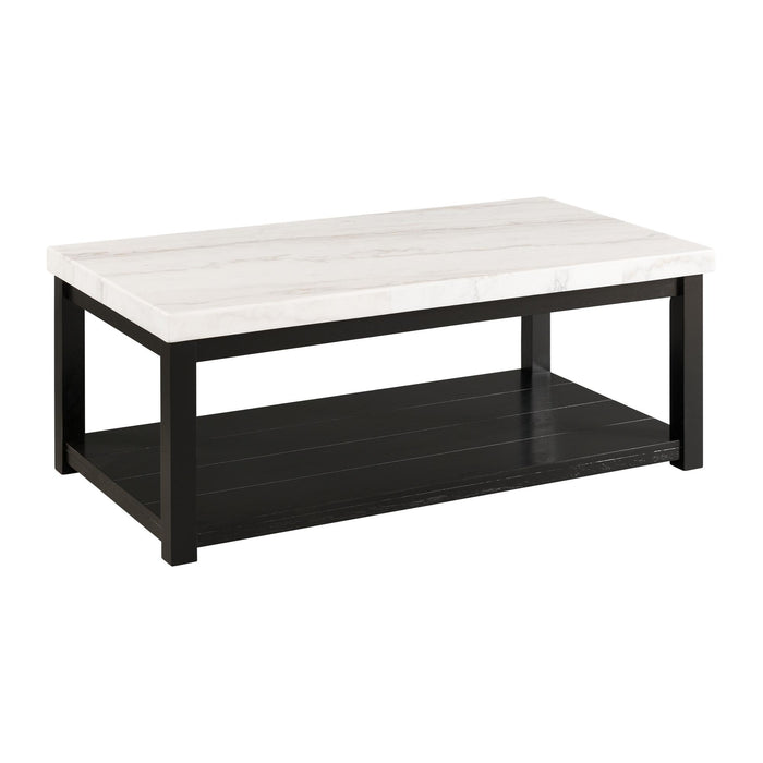 Marcello White Marble Rectangle Coffee Table