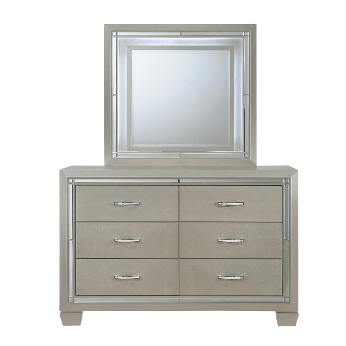 Platinum Youth Dresser & Mirror w/ LED Light Set