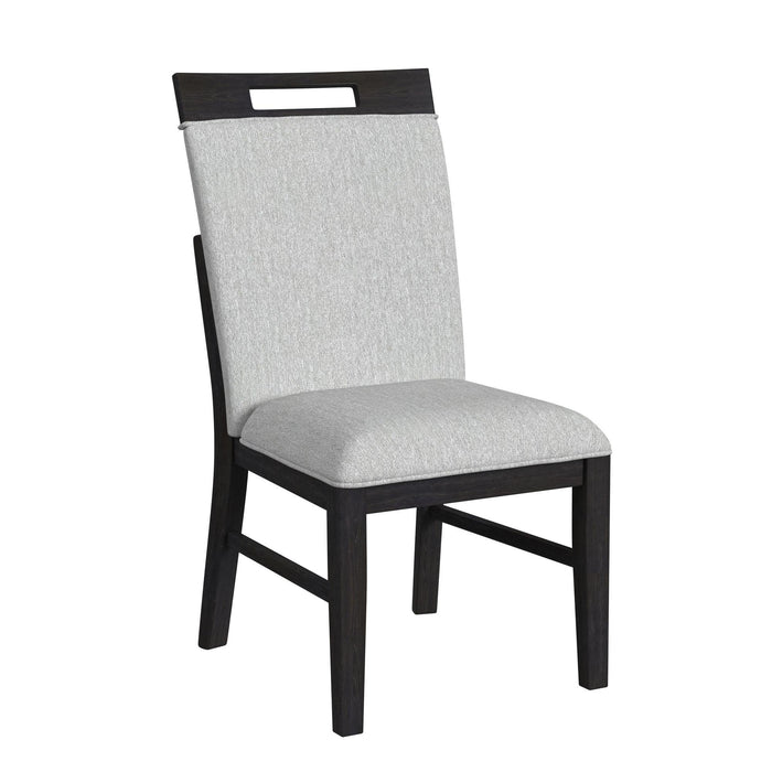 Transcend Dining Side Chair with Light Grey Fabric in Charcoal (2 Per Carton)