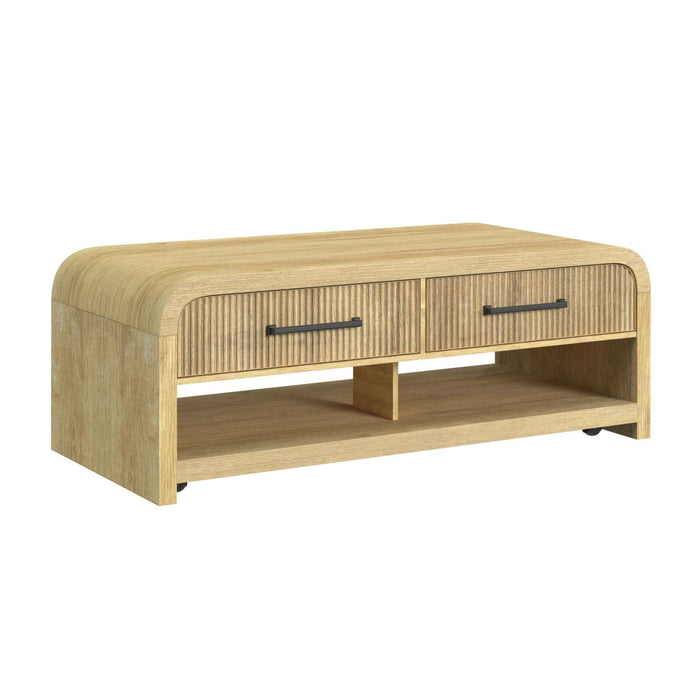 Ridgemont 2PC Occasional Table Set in Natural-Coffee Table & End Table