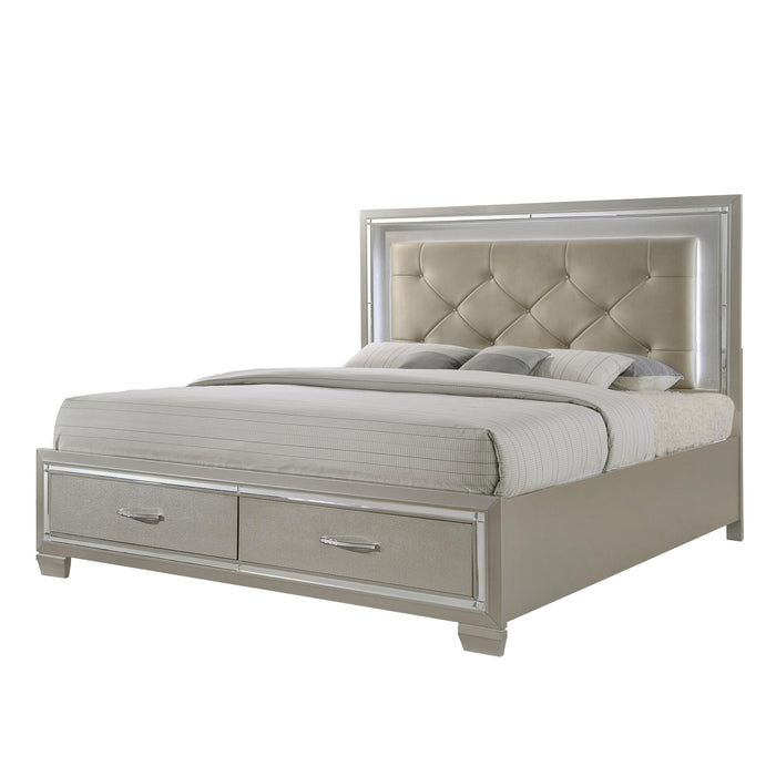 Platinum Platform Storage Bedroom Set - Eclectic 79 Furniture Store