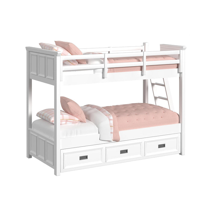 Hampton Kids Over Bunk with Ladder and Trundle Bedroom Set