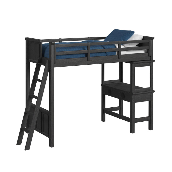 Hampton Kids Loft with Ladder and Desk with Speaker Bedroom Set