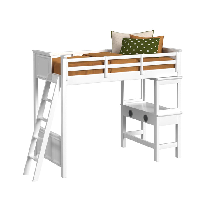 Hampton Kids Loft with Ladder and Desk with Speaker Bedroom Set