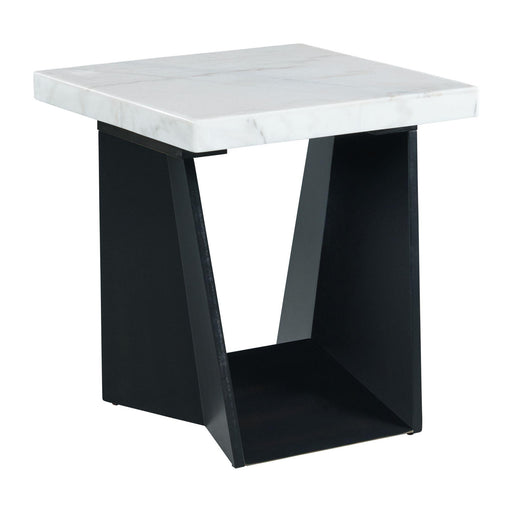 Beckley End Table Complete in White Marble Top - Eclectic 79 Furniture Store
