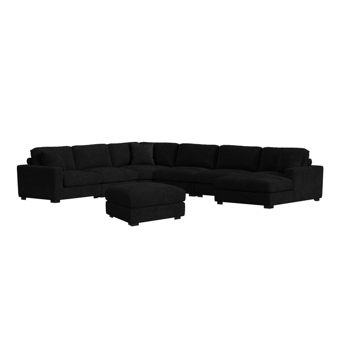 Arizona 7PC Sectional Set with RHF Chaise in Steno Black - Eclectic 79 Furniture Store