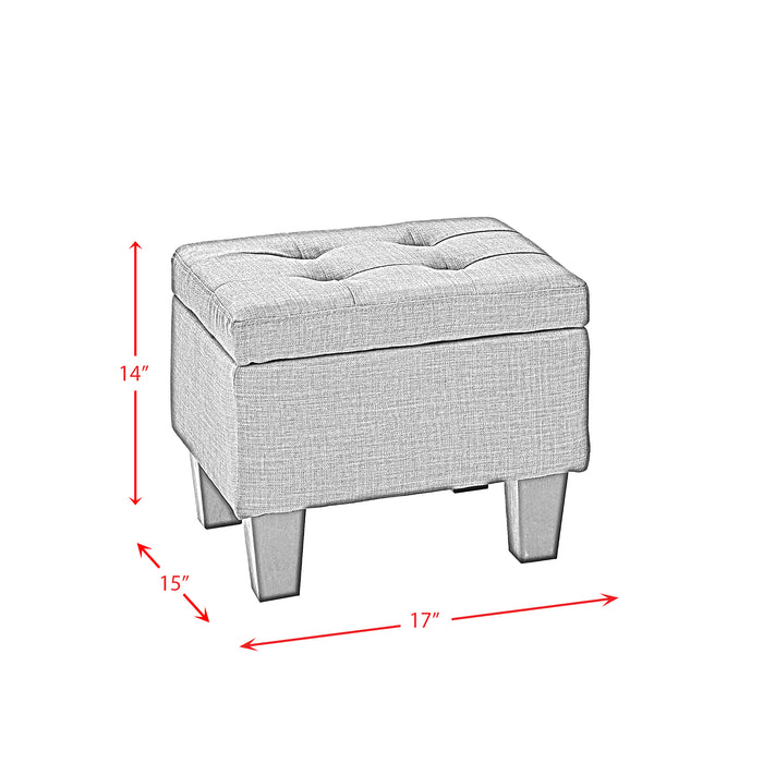 Ethan 3Pk Storage Bench with 2 Ottoman in Heirloom Blue (ISTA3A) - Eclectic 79 Furniture Store
