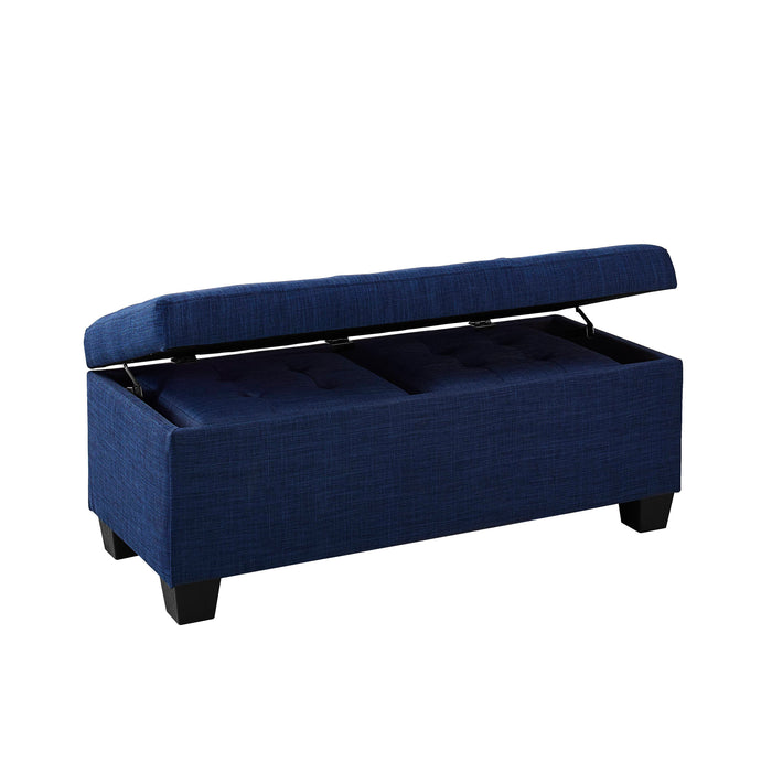 Ethan 3Pk Storage Bench with 2 Ottoman in Heirloom Blue (ISTA3A) - Eclectic 79 Furniture Store