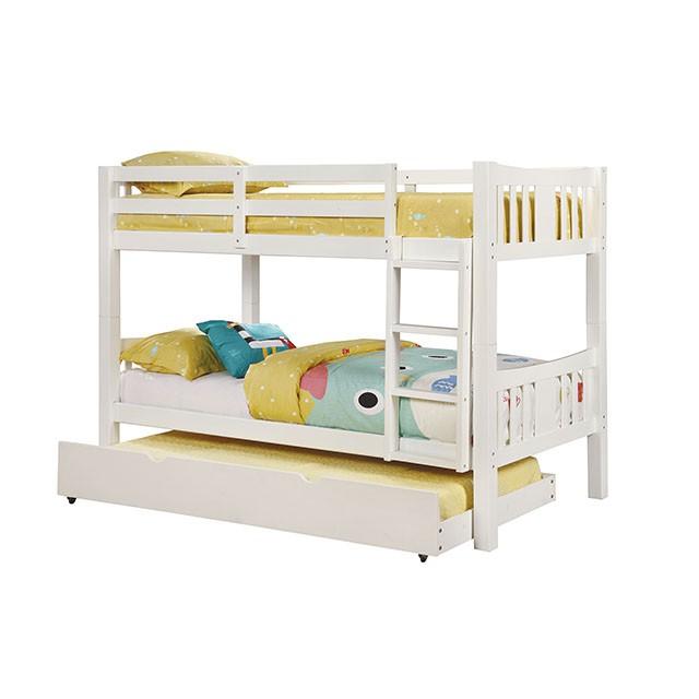 Cameron Dark Walnut, White & Gray Full/Full Bunk Bed