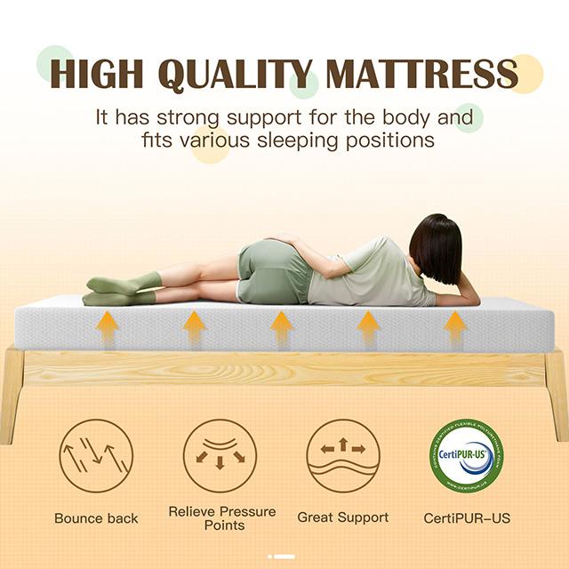 Forsythia 8" Full Green Tea Gel Memory Foam
