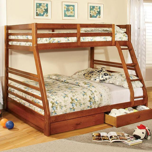 California III Oak Twin/Full Bunk Bed w/ 2 Drawers image