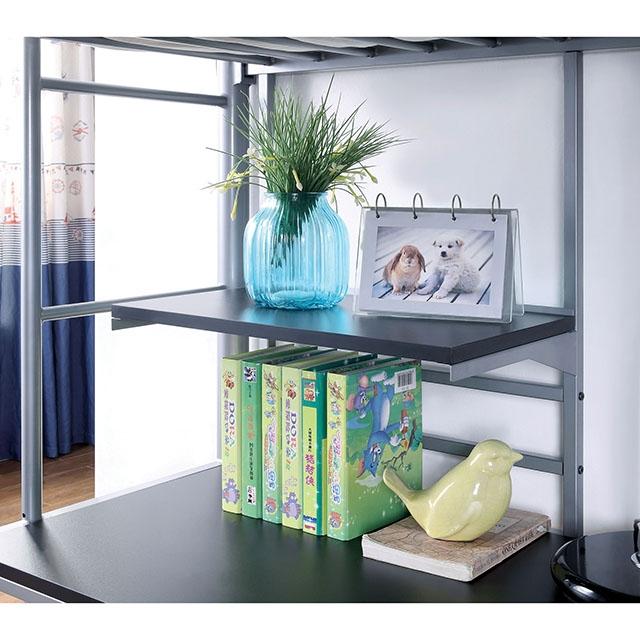 Opal Iii Black & Silver Twin Loft Bed - Eclectic 79 Furniture Store