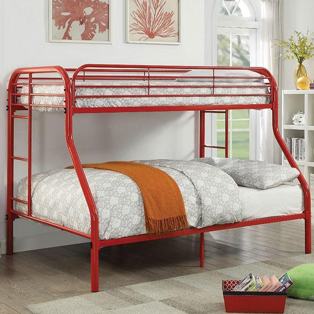 Opal Red Twin/Full Bunk Bed - Eclectic 79 Furniture Store