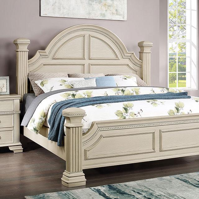 Pamphilos 4 & 5 Piece Queen Bedroom Set Gray & White - Eclectic 79 Furniture Store