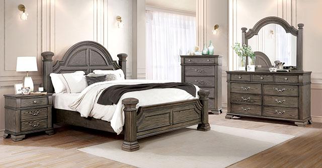 Pamphilos 4 & 5 Piece Queen Bedroom Set Gray & White - Eclectic 79 Furniture Store