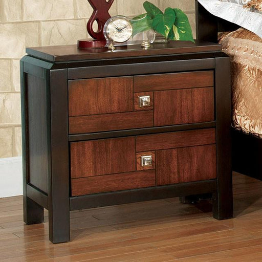 Patra Acacia/Walnut Night Stand - Eclectic 79 Furniture Store