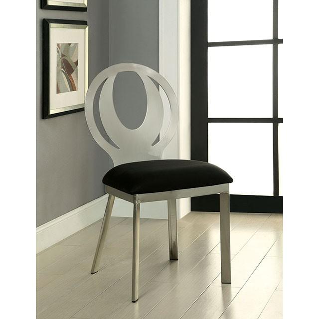 ORLA Silver/Black Side Chair (2/CTN) - Eclectic 79 Furniture Store