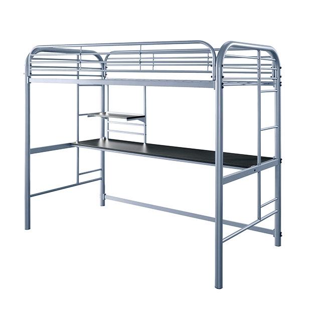 Opal Iii Black & Silver Twin Loft Bed - Eclectic 79 Furniture Store
