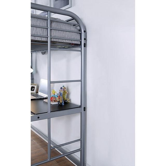 Opal Iii Black & Silver Twin Loft Bed - Eclectic 79 Furniture Store