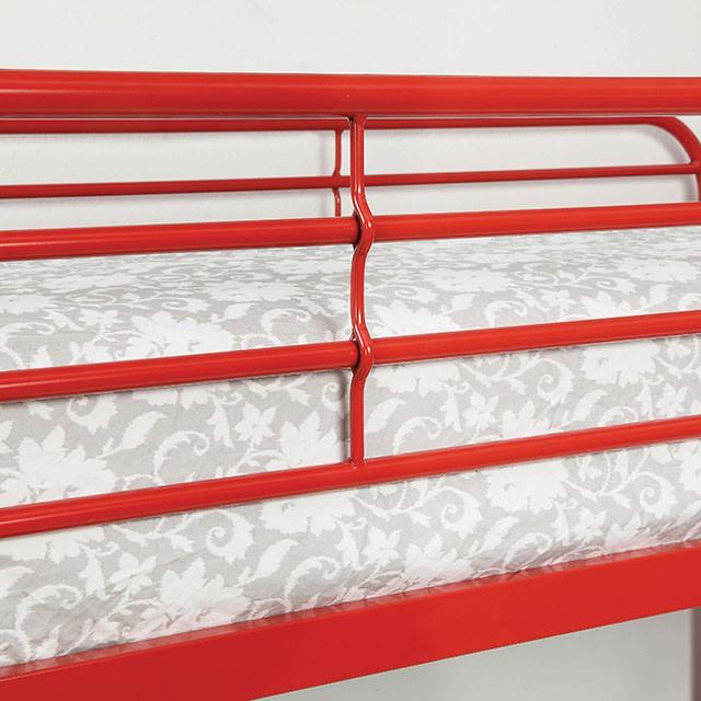 Opal Red Twin/Full Bunk Bed - Eclectic 79 Furniture Store