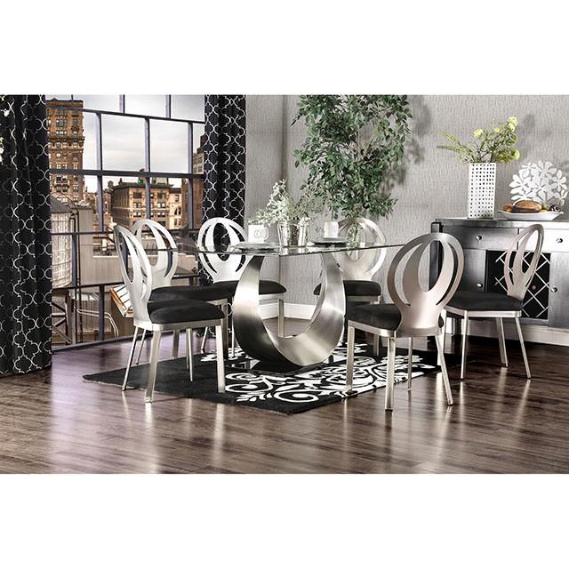ORLA Silver/Black Dining Table - Eclectic 79 Furniture Store
