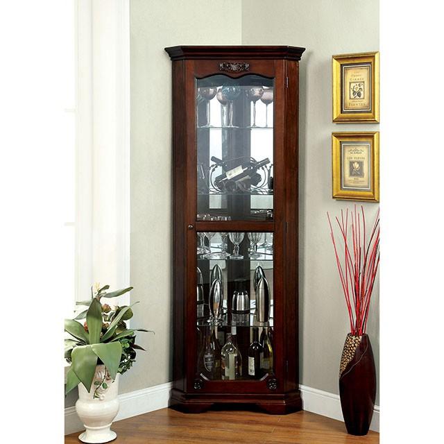 ORTLEY Walnut Curio - Eclectic 79 Furniture Store