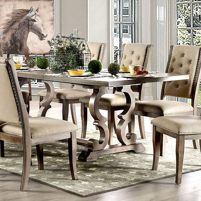Patience Rustic Natural Tone Dining Table - Eclectic 79 Furniture Store
