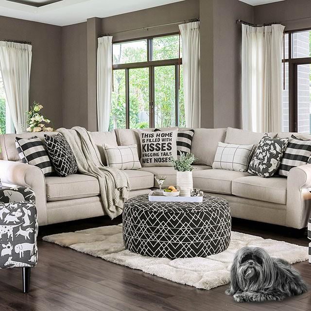 Patricia Ivory Sectional - Eclectic 79 Furniture Store