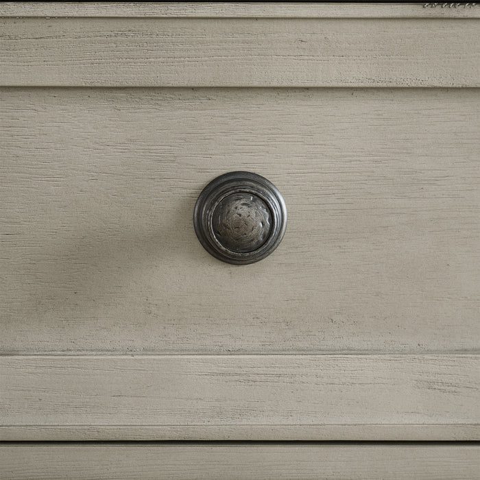 Farmington 5-Drawer Chest in Medium Brown and Washed Stone