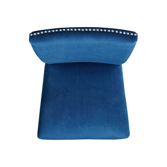 Francesca Rectangular Dining Blue Velvet Side Chair (2 Per Pack) - Eclectic 79 Furniture Store