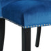 Francesca Rectangular Dining Blue Velvet Side Chair (2 Per Pack) - Eclectic 79 Furniture Store