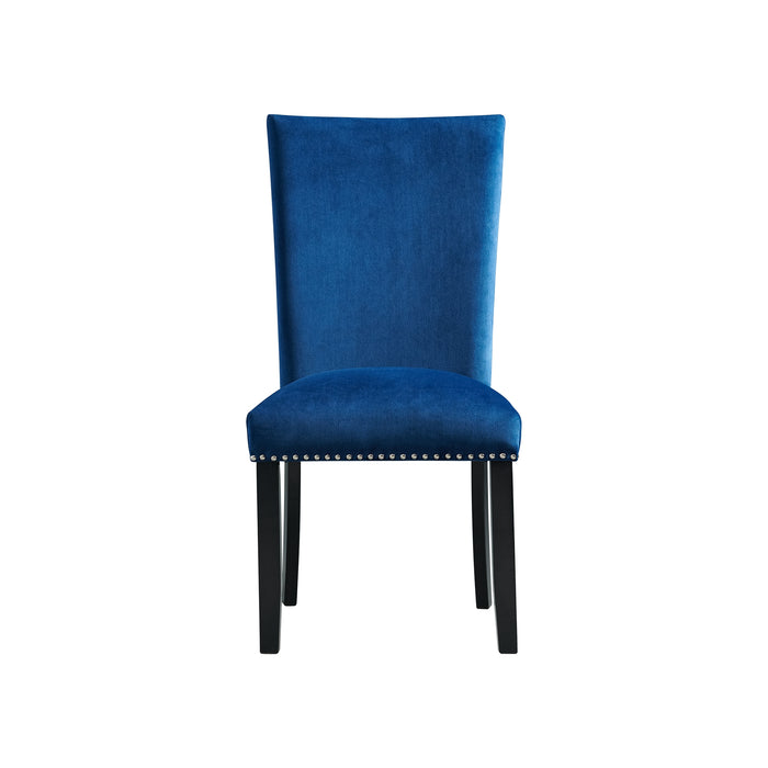 Francesca Rectangular Dining Blue Velvet Side Chair (2 Per Pack) - Eclectic 79 Furniture Store