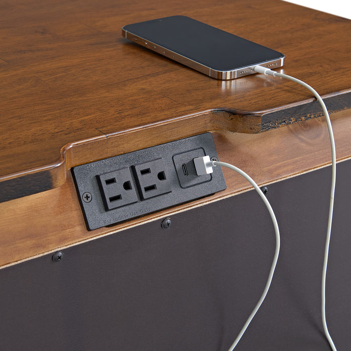 Gage 3-Drawer Nightstand with USB and Power in Chestnut