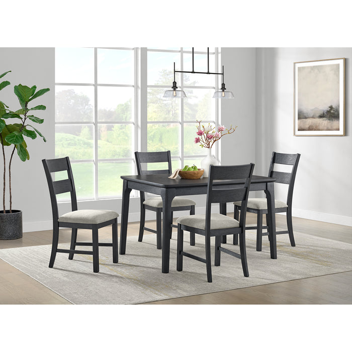 Garcia 5PC Dining Set with Table and 4 Chairs in Black