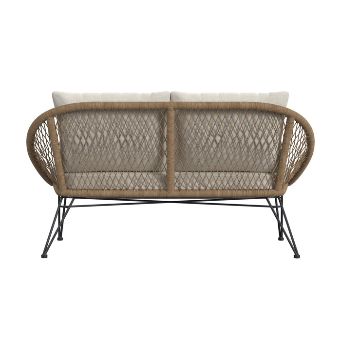 Grace Outdoor Seating 4PC Set - Black, Natural and Olefin Beige