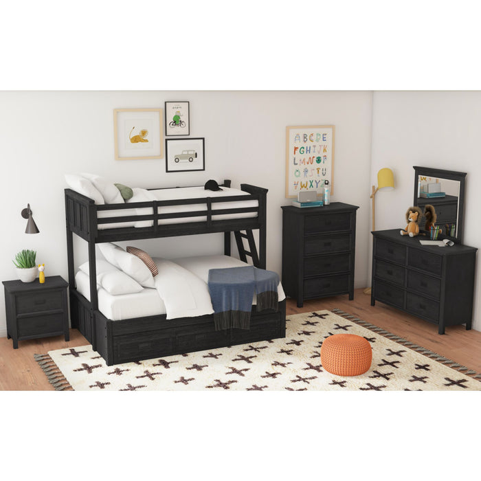 Hampton Kids Over Bunk with Ladder and Trundle Bedroom Set