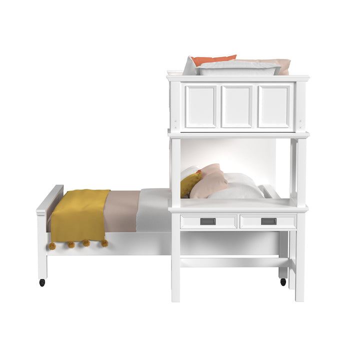 Hampton Kids Over Loft with Staircase and Desk with Speaker Bedroom Set