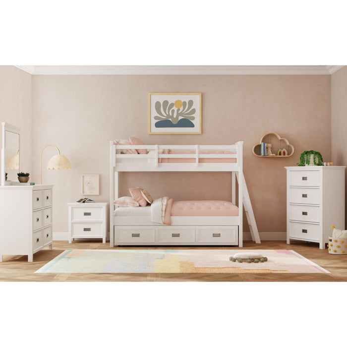 Hampton Kids Over Bunk with Ladder and Trundle Bedroom Set