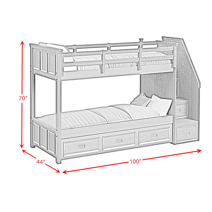 Hampton Kids Over Bunk with Staircase and Trundle