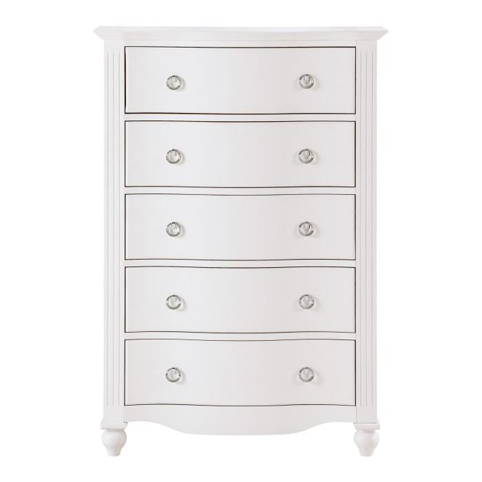 Meghan 5 Drawer Chest in White 2058WH-9