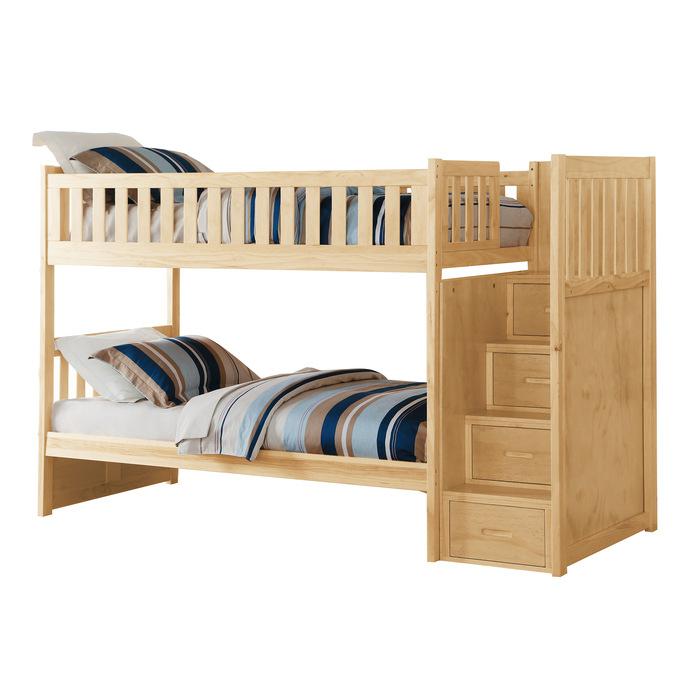 Bartly Bunk Bed w/ Reversible Storage in Natural B2043SB-1*