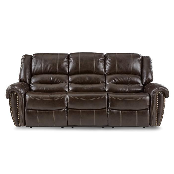 Center Hill Double Reclining Sofa in Dark Brown 9668BRW-3