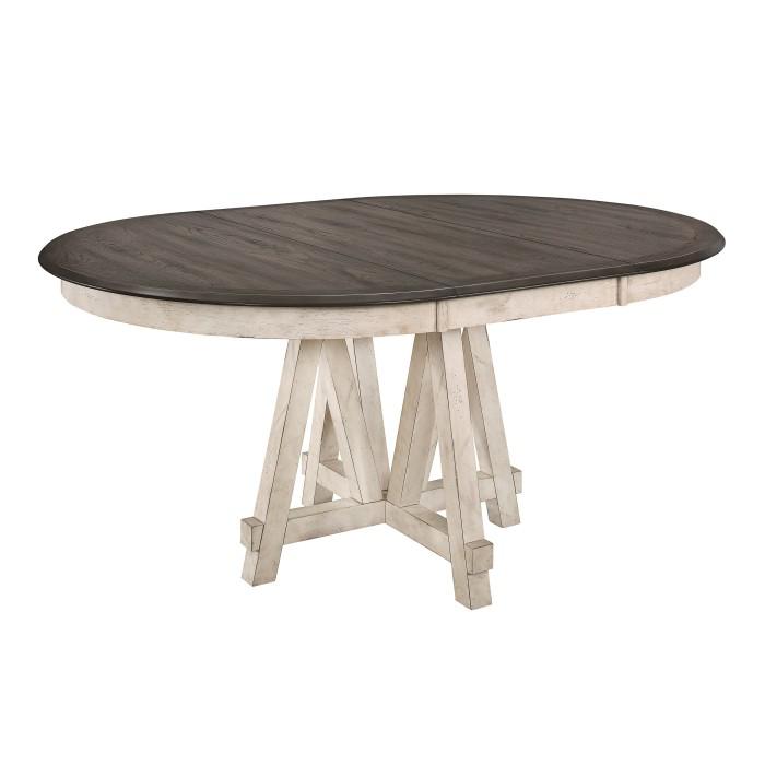 Clover Round Dining Table in White and Gray 5656-66*