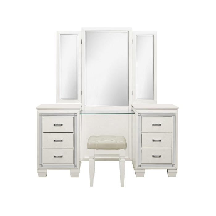 Allura Vanity Dresser with Mirror in White 1916W-15*